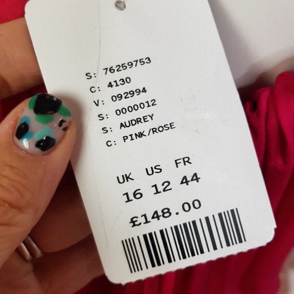 By Anthropologie Audrey Satin Midi Dress UK 16 US 12 Pink Cut Out BNWT - Picture 8 of 15